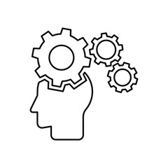 Decision Making icon. Outline vector art.