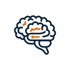 Creativity, idea, brain icon. Simple editable vector graphics.