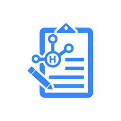 Research, physics, atom icon. Blue vector design.