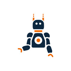 Obraz premium Technology, Humanoid robotics icon. Simple editable vector graphics.