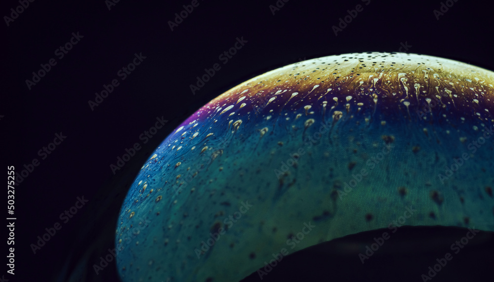Fototapete Soap Bubble Ball abstract background texture semicircle.  Beautiful background pattern texture for designModel of Space or planets universe cosmic.
