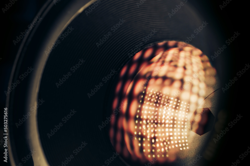 Aufkleber beautiful abstract camera lens background multi colored glass reflection.