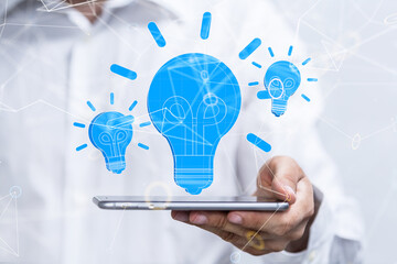 Neural network 3D illustration. Big data and cybersecurity