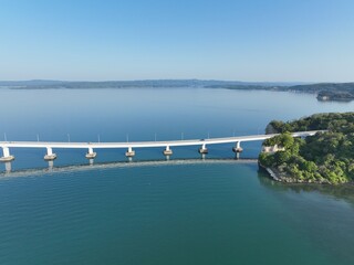 Obraz premium 石川県 能登島大橋 ドローン空撮
