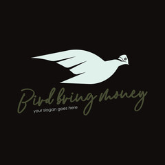 Birds Bringing Money Logo Concept Vector for Finance and Business Logo