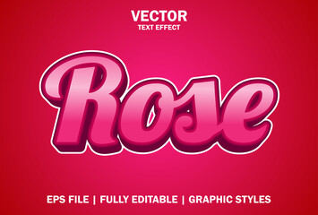 rose text effect with pink color editable.