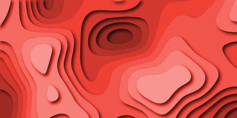 Luxury Orange abstract papercut background with 3d geometry circles. paper cut banner with 3D slime abstract background and orange waves layers.,