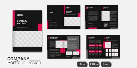 Black Company Portfolio Design Company Profile Design Minimal Company Portfolio Profile 