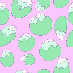 Seamless vector pattern with unique hand drawn flower elements