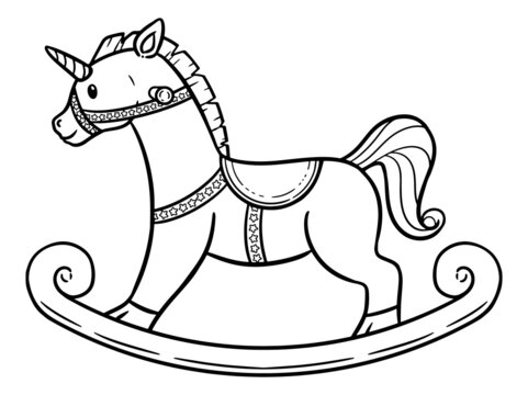Cute and Simple Unicorn Rocking Horse Design
