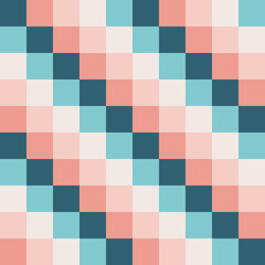 Abstract checkered seamless pattern flat style, vector illustration. Colorful geometric ornament, pink and blue shades. Design for backgrounds, textile, print