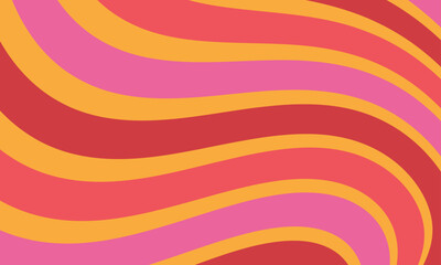 Abstract Vintage Retro 60s 70s Aesthetic Pattern Background 10 - Wavy Wave Shape Vinyl LP Illustration Vector Hippie Wall Decoration Wallpaper Backdrop Texture Interior Rainbow Color Artistic Stripes