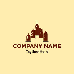 Naklejka premium city building logo simple icon design illustration