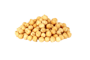 bunch of chickpeas isolated on white background