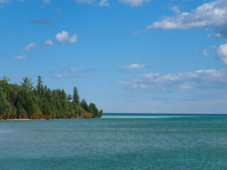 Rocky shoreline of Lake Huron, Michigan