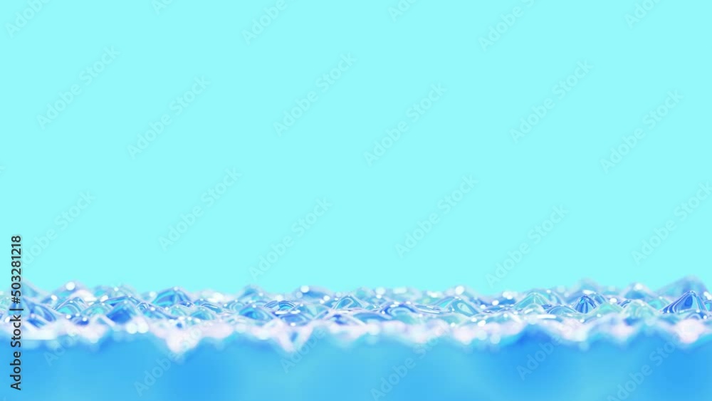 Aufkleber realistic dof camera 3d animation of the turquoise blue water with caustics fills up the screen rend