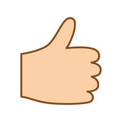 Like icon. Thumb up hand gesture for likness and encouragement.