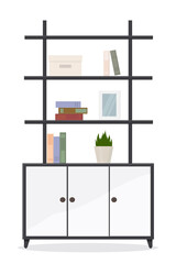 wooden bookshelf with doors for office or home use