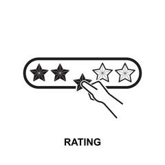 hand giving star rating isolated on white background vector illustration.