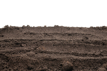 Black land for plant isolated on white background.