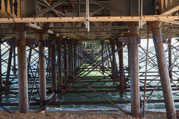 under the pier construction