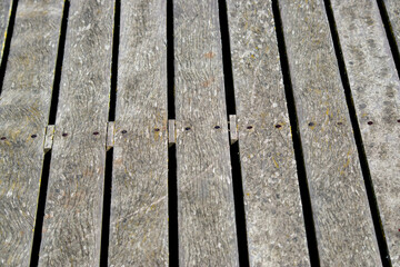 weathered wooden decking