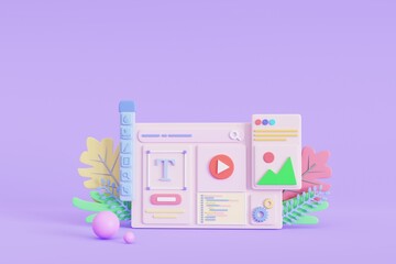 Web UI-UX design, web development concept. Web design, application design, coding, SEO optimization...