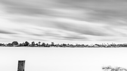 Along the Chao Phraya River  (Black and White)   ,Pathumtanee ,Thailand