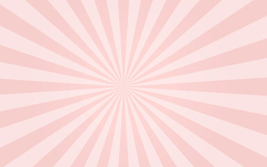 Sun rays Retro vintage style on pink background, Sunburst Pattern Background. Rays. Comic Banner Vector illustration