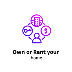 business icons selections purple color