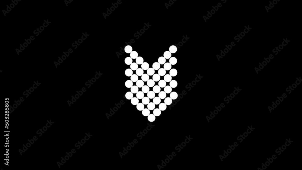 Poster white picture of arrows on a black background. arrows with small circles. distortion liquid style tr