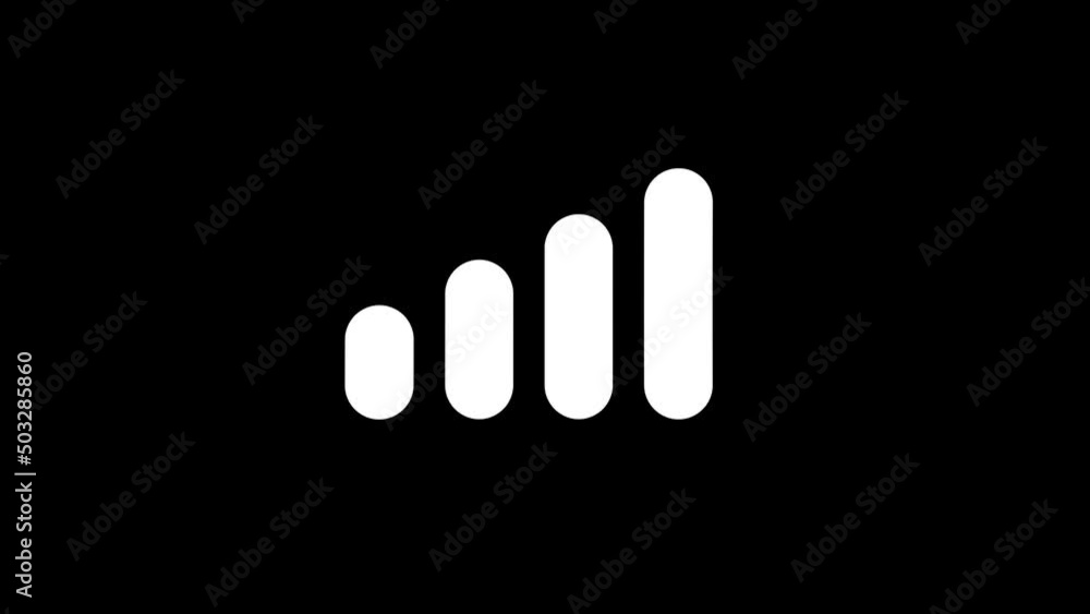 Poster white picture of signal on a black background. display the gadget's network connection. distortion l