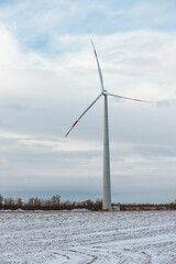 construction of wind electricity generators on the winter fields