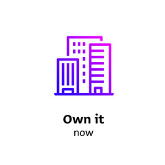 Fototapeta premium icon Purple gradient color for business developing designs