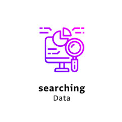 Searching data icon purple logo