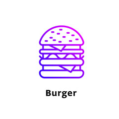 Burger icon gradient purple color