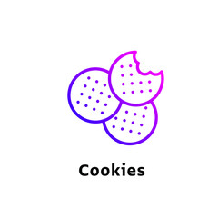 Cookies icon gradient purple color