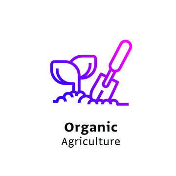 Organic agriculture icon purple color