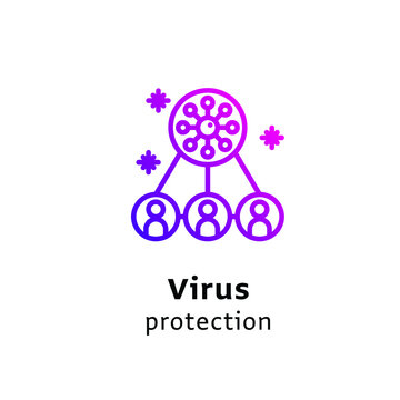Virus protection icon purple color