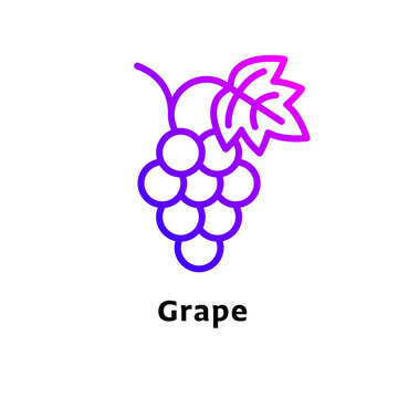 Grape written black color with amazing purple gradient icon