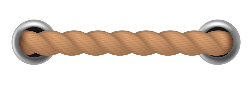 Rope stitch. Brown marine cord. Nautical element