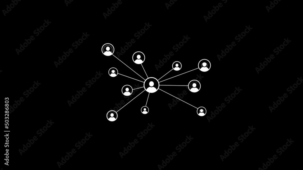 Poster white picture of communication on a black background. display of communication and subordination bet