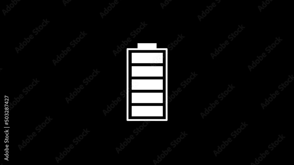 Poster white picture of battery on a black background. charged battery on your gadget. distortion liquid st