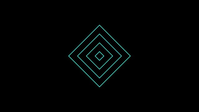 Color picture of rectangle on a black background. abstract figure for project. Distortion liquid style transition icon for your project. 4K video animation for motion graphics and compositing.