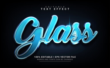 glass 3d style text effect