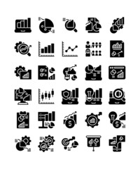 data analytics report business organization solid glyph icon