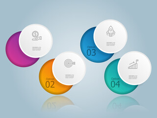 abstract horizontal timeline infographics element