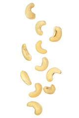 Roasted cashew nut isolated on white background.