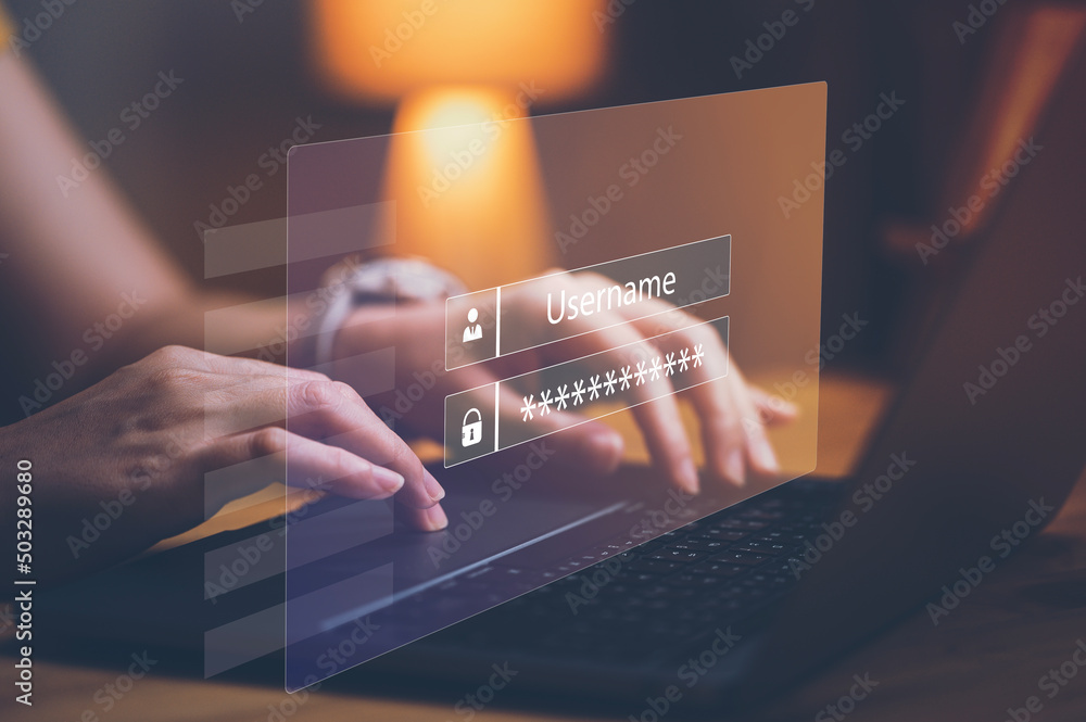Aufkleber Concept of cyber security, information security and encryption, secure access to user's personal information, secure Internet access, cybersecurity.