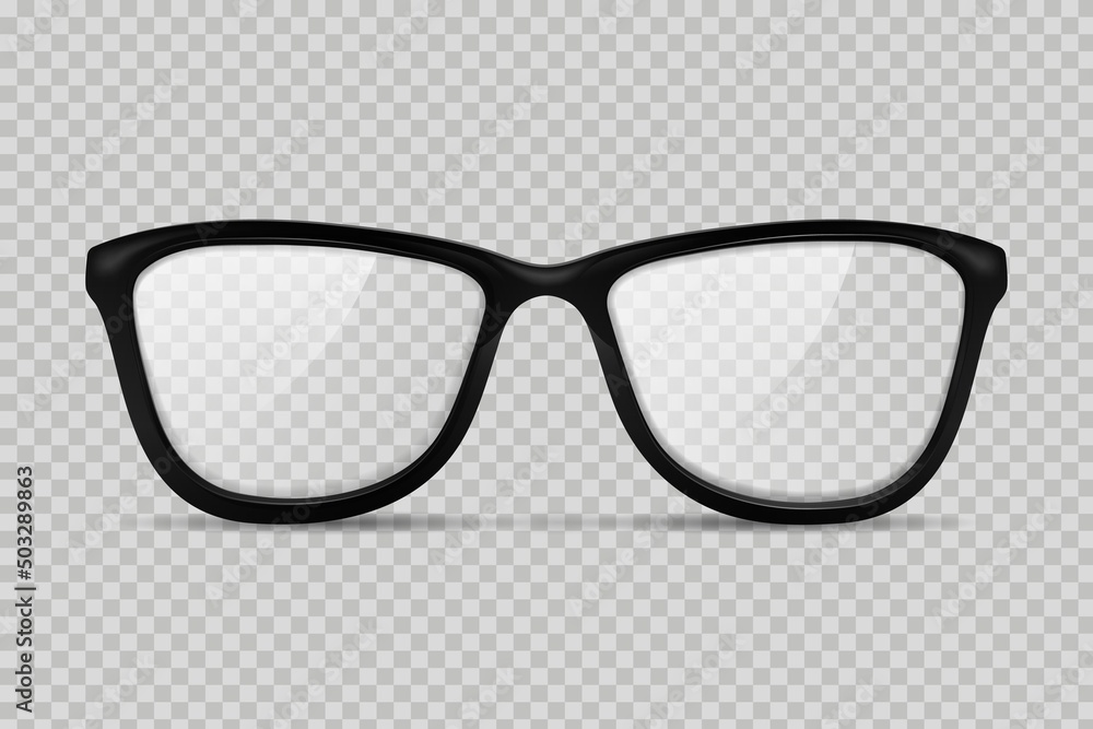 Canvas Prints glasses without temples isolated. black plastic glasses with clear lenses to improve vision and read